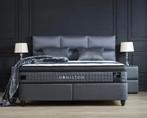 Opberg Boxspring Hamilton Grijs - 160x200 cm, Huis en Inrichting, Slaapkamer | Boxsprings, Verzenden, Nieuw, Grijs, Modern