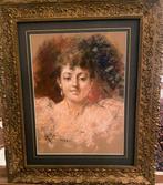 Roberto Fontana (1844-1907) - Ritratto femminile, Antiek en Kunst