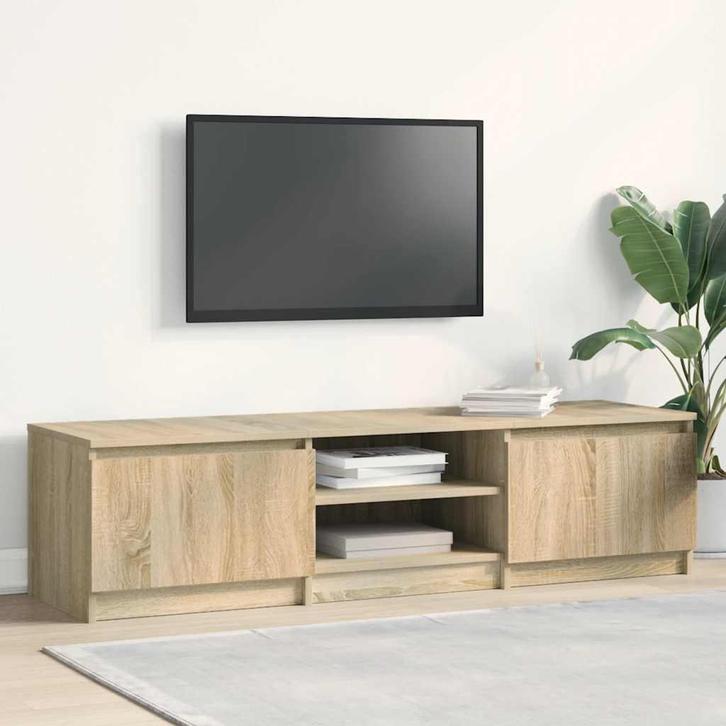 vidaXL Tv-meubel 140x40x35,5 cm bewerkt hout sonoma, Huis en Inrichting, Kasten | Televisiemeubels, 25 tot 50 cm, Nieuw, Overige houtsoorten