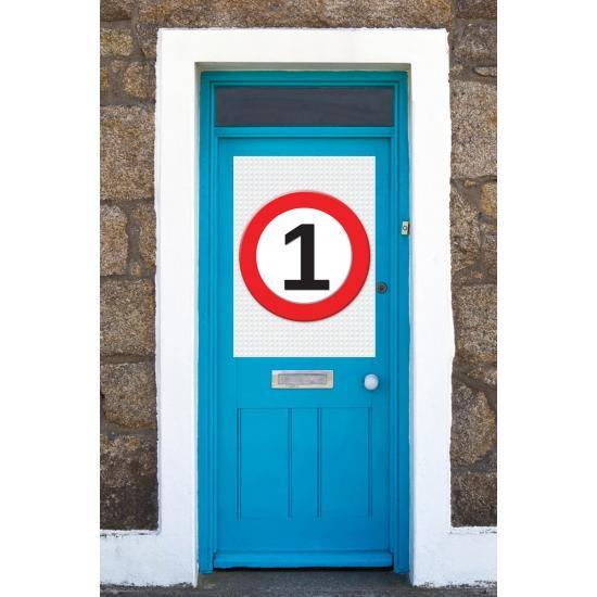 Mega poster 1 jaar verkeersbord - 1 jaar versiering, Hobby en Vrije tijd, Feestartikelen, Ophalen of Verzenden