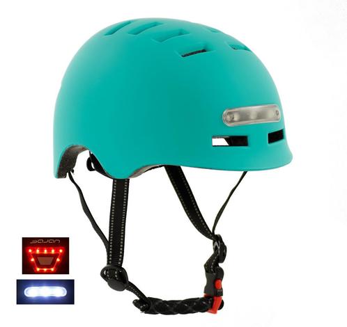 Sajan Fietshelm - Skatehelm - Helm Mat-Turquoise  - LED, Fietsen en Brommers, Fietsaccessoires | Overige Fietsaccessoires, Nieuw