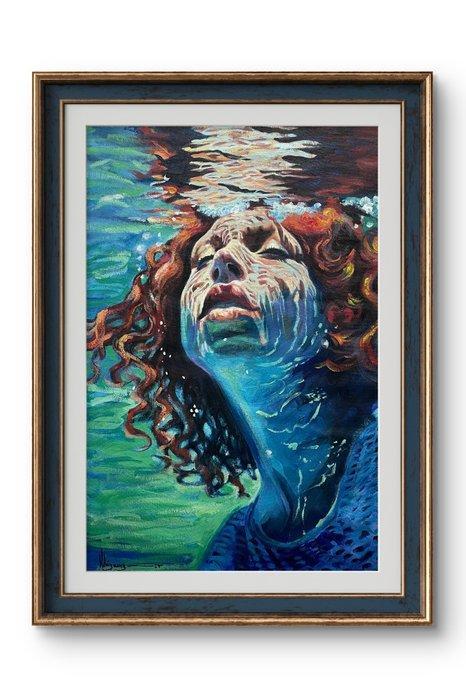 Cristian Mesa Velazquez - Renacer Azul, Antiek en Kunst, Kunst | Schilderijen | Modern