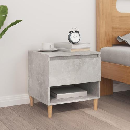 vidaXL Nachtkastje 50x46x50 cm bewerkt hout betongrijs, Huis en Inrichting, Slaapkamer | Nachtkastjes, Nieuw, 45 tot 65 cm, Hout