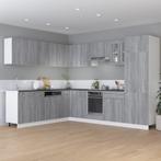 vidaXL Onderkast met lade 60x46x81,5 cm bewerkt hout grijs, Huis en Inrichting, Keuken | Keukenelementen, Nieuw, Verzenden