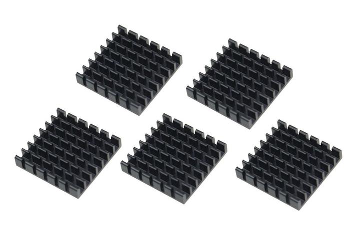 Aluminium heatsink 25x25x5mm - 5 stuks, Hobby en Vrije tijd, Elektronica-componenten, Verzenden