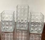 Vaas (3) - Glas - Blok vazen met bubbels, Antiek en Kunst, Antiek | Glas en Kristal