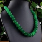 Echt mooie halsketting met handgemaakte smaragden en