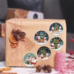 Sluitstickers kerstetiketten merry christmas donkerblauw, Ophalen of Verzenden, Nieuw