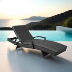 Wicker ligbed Océane met aluminium frame - zwart, Tuin en Terras, Verzenden, Nieuw