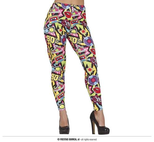 Party Legging 90s Print, Kleding | Dames, Carnavalskleding en Feestkleding, Nieuw, Ophalen of Verzenden