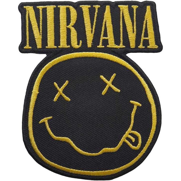 Nirvana - Logo & Smiley - patch officiële merchandise, Verzamelen, Muziek, Artiesten en Beroemdheden, Kleding, Nieuw, Ophalen of Verzenden