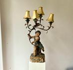 Lamp - Putto kandelaar - Gips, Hout, Metaal - Venetiaanse, Antiek en Kunst