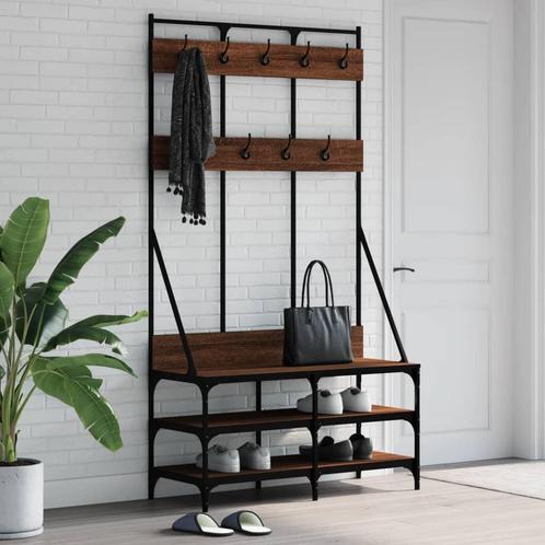 vidaXL Kledingrek met schoenenrek 100x40x184 cm bruin, Kleding | Dames, Kledingrekken, Nieuw, Verzenden