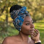Afrikaanse  Blauw / zwart hoofddoek - headwrap, Kleding | Dames, Hoeden en Petten, Nieuw, Ophalen of Verzenden
