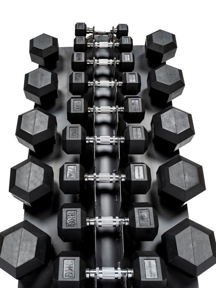 Hexagon halter toren 1-25KG // 16 paar // hexa dumbbells, Sport en Fitness, Fitnessapparatuur, Nieuw, Verzenden