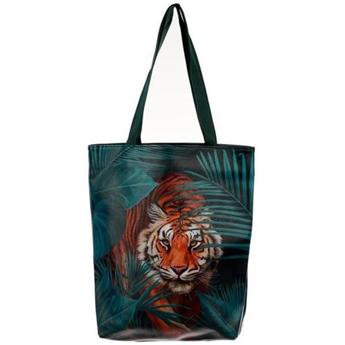 Tas met rits en voering - Tijger NIEUW, Sieraden, Tassen en Uiterlijk, Tassen | Schoudertassen, Groen, Nieuw, Ophalen of Verzenden