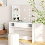 vidaXL Kaptafel met LED-verlichting 100x40x135 cm MDF wit, Verzenden, Nieuw