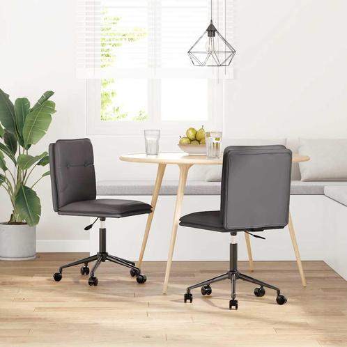vidaXL Eetkamerstoelen 2 st kunstleer grijs, Huis en Inrichting, Stoelen, Grijs, Nieuw, Verzenden