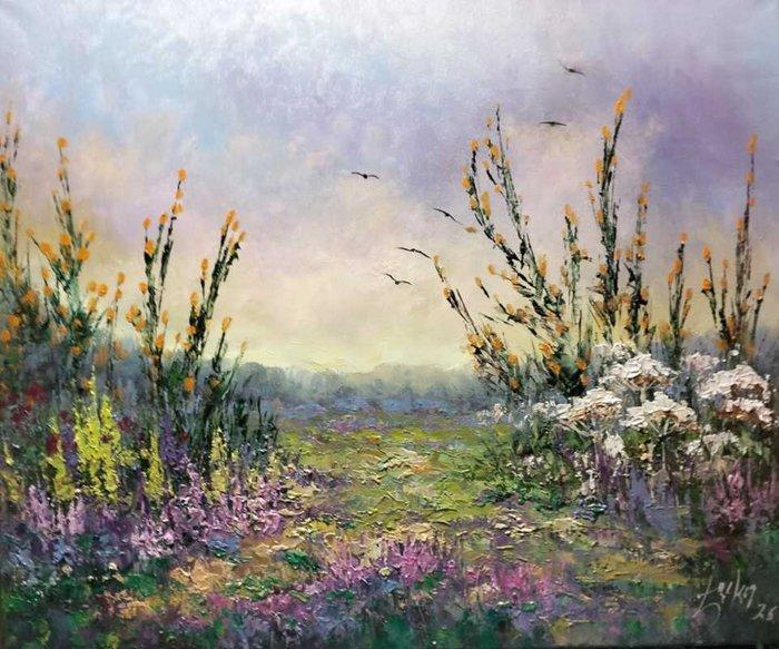 Magorzata cka (1958) - Evening flights, Antiek en Kunst, Kunst | Schilderijen | Klassiek