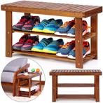 2-in-1 schoenenrek en bank gemaakt van acaciahout - 70 cm, Huis en Inrichting, Verzenden, Nieuw
