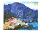 Kunstdruk Ralf Westphal - Amalfi, Golf von Salerno 40x30cm, Huis en Inrichting, Woonaccessoires | Schilderijen, Tekeningen en Foto's