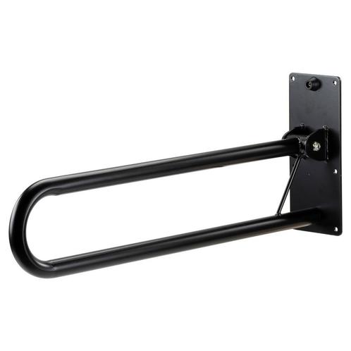 Toiletbeugel opklapbaar 76 cm - Mat zwart, Diversen, Verpleegmiddelen, Ophalen of Verzenden