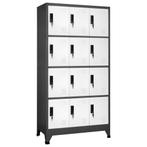vidaXL Lockerkast 90x45x180 cm staal antracietkleurig en wit, Huis en Inrichting, Kasten | Lockerkasten, Verzenden, Nieuw