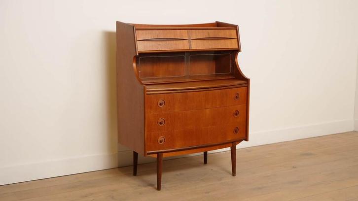 Vintage secretaire | Teak | 85 cm | Gunnar Falsig, Huis en Inrichting, Kasten | Secretaires, Ophalen of Verzenden
