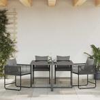 vidaXL Tuinstoelen 4 pcs Zwart en antraciet 50.5 x 53.5 x, Verzenden, Nieuw
