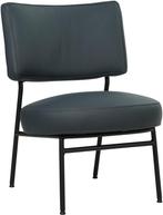 Blauwe leren moderne retro stoel - Toledo Leer Marine (blauw, Huis en Inrichting, Klassiek, Nieuw, Ophalen of Verzenden, 50 tot 75 cm