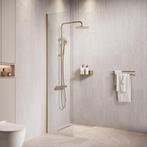 Douchewand Florida 40 x 200 cm Goud – Transparant Glas, Verzenden, Nieuw, Douche