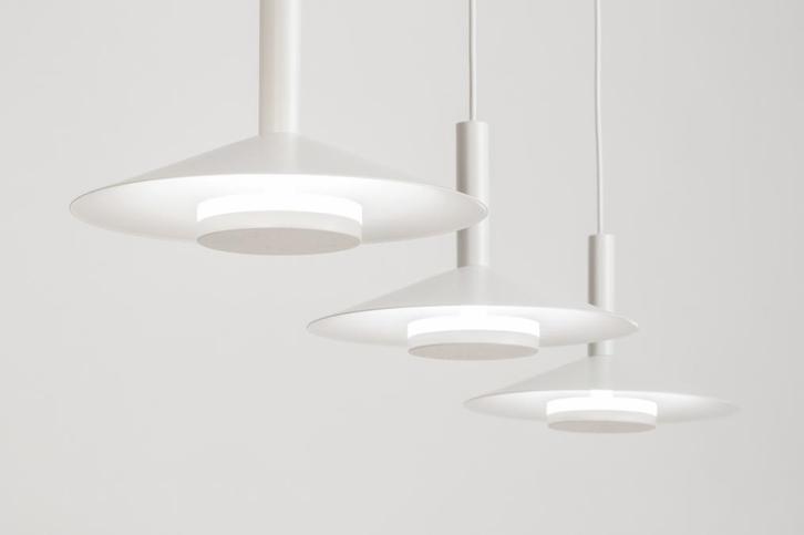 Rietveld Hanglampen - Wit - Metaal, Huis en Inrichting, Lampen | Hanglampen, Verzenden