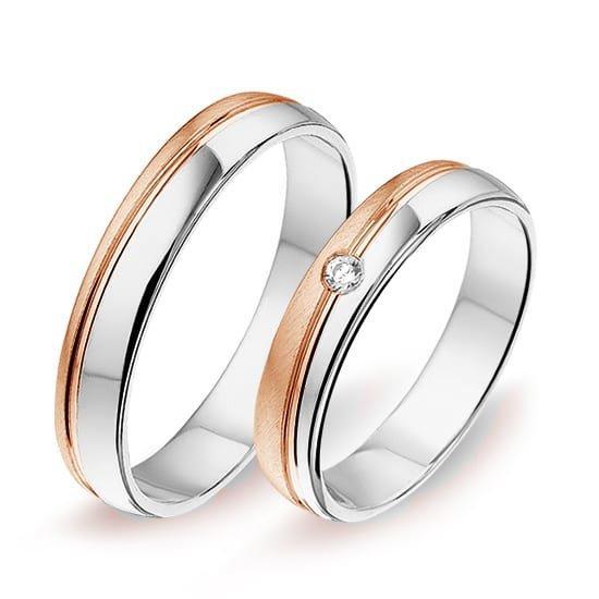 Actie trouwringen in 8/14/18 karaat bicolour goud per paa..., Sieraden, Tassen en Uiterlijk, Ringen, Verzenden