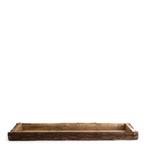 Houten tafeldeco wooden tray 58x14x4cm naturel met schors, Hobby en Vrije tijd, Nieuw, Ophalen of Verzenden
