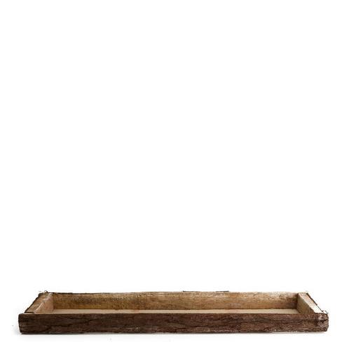 Houten tafeldeco wooden tray 58x14x4cm naturel met schors, Hobby en Vrije tijd, Knutselen, Nieuw, Ophalen of Verzenden