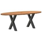 vidaXL Eettafel 220x100x74 cm ovaal massief eikenhout, Huis en Inrichting, Tafels | Eettafels, Verzenden, Nieuw