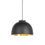 Hanglamp zwart met messing binnenkant 40 cm - Hoodi, Huis en Inrichting, Lampen | Hanglampen, Nieuw, Overige materialen, Industrieel