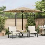 vidaXL Parasol met LEDs en stalen paal 288x288x225 cm bruin, Tuin en Terras, Parasols, Verzenden, Nieuw, 2 tot 3 meter