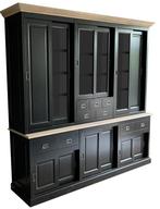 Buffetkast zwart - zwart Haarlem eiken lijsten 250 x 230cm, Huis en Inrichting, Kasten | Buffetkasten, Ophalen of Verzenden, Nieuw