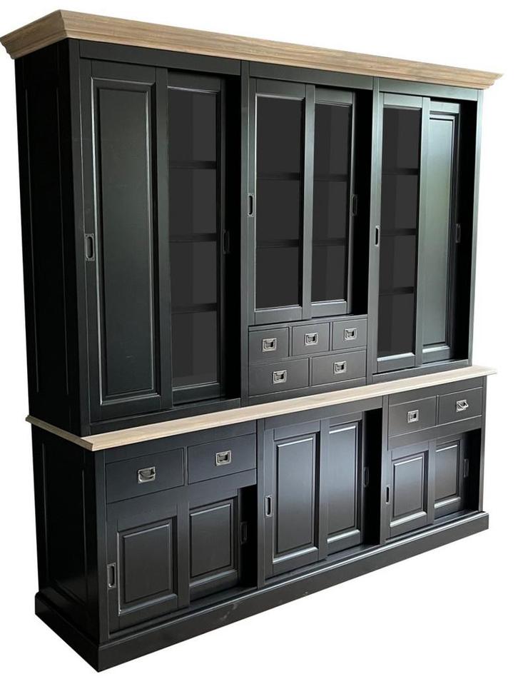 Buffetkast zwart - zwart Haarlem eiken lijsten 250 x 230cm, Huis en Inrichting, Kasten | Buffetkasten, Ophalen of Verzenden