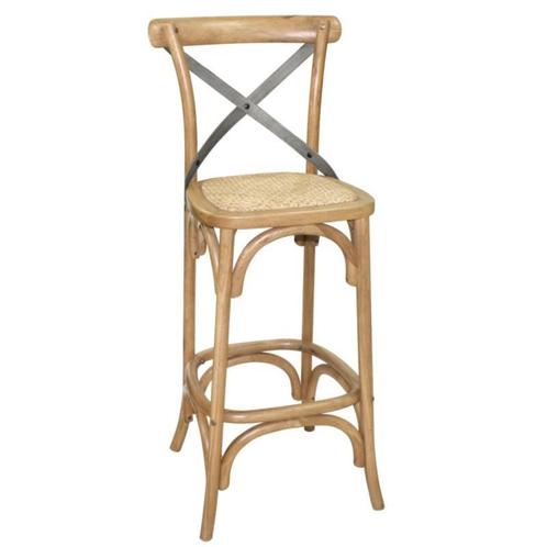 Houten barkruk met gekruiste rugleuning, Zakelijke goederen, Horeca | Keukenapparatuur, Verzenden