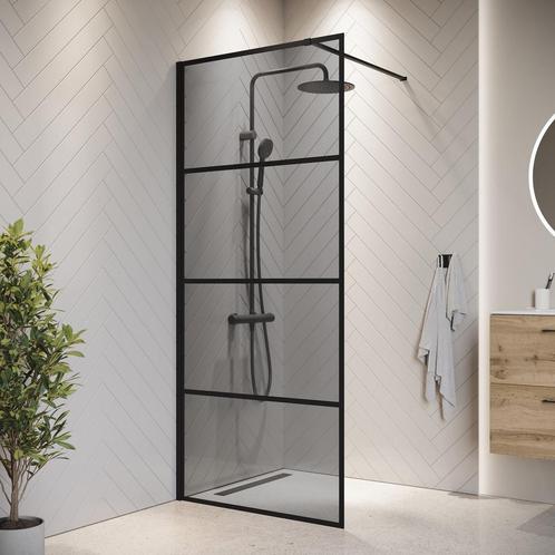Douchewand Essos 50 x 200 cm Zwart – Inloopdouche 8 mm, Doe-het-zelf en Verbouw, Sanitair, Nieuw, Douche, Verzenden