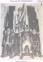 Mussolini vreest sancties door het volkenbond op spotprent, Antiek en Kunst, Verzenden