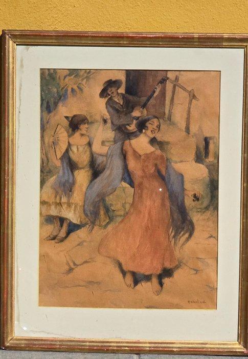 Allan Österlind (1855-1938) - Mujeres flamencas sevillanas, Antiek en Kunst, Kunst | Schilderijen | Klassiek