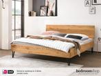 Tweepersoonsbed Cambridge - Eiken - 140 cm t/m 200 cm - SALE, Bruin, Verzenden, Landelijk, natuurlijk, 140 cm