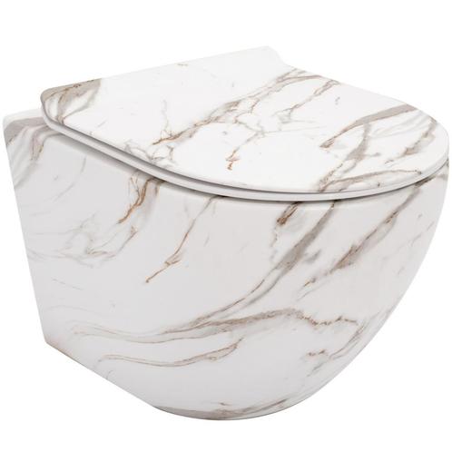 REA Rimless wandcloset - 49 cm - Softclose - Lava glans -..., Doe-het-zelf en Verbouw, Sanitair, Nieuw, Ophalen of Verzenden