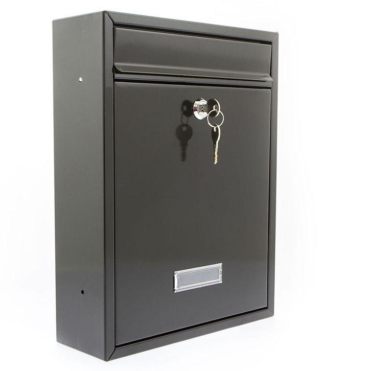 G2 Trent wandbrievenbus staal - zwart, Tuin en Terras, Brievenbussen, Nieuw, Verzenden