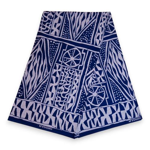 Afrikaanse print stof - Blauw Ndop Cameroon - 100% katoen -, Hobby en Vrije tijd, Stoffen en Lappen, Nieuw, Ophalen of Verzenden