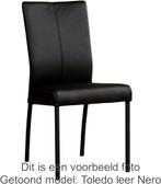 Set van 8 Lichtblauwe leren moderne eetkamerstoelen - Toledo, Huis en Inrichting, Stoelen, Overige kleuren, Nieuw, Leer, Ophalen of Verzenden