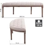 TRUUSK Gestoffeerd Bankje Vintage Retro - Met Knopen - Linne, Verzenden, Nieuw